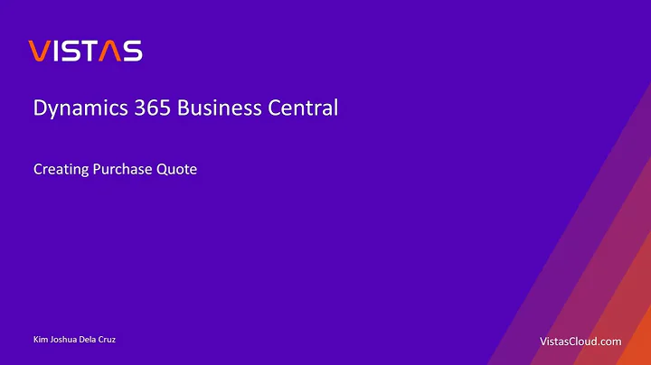 Dynamics 365 Business Central - How to Create a Purchase Quote