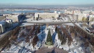 Новогодняя елка в Иркутске. Аэросъемка