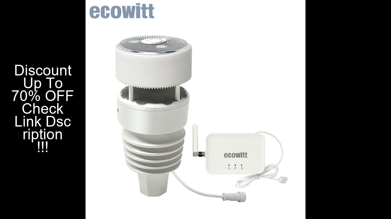 Ecowitt GW3001 Weather Station, IoT Wi-Fi Hub with SD Card Data Storage, 7-in-1 Outdoor Solar Powere