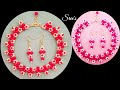 How to make🌼 gorgeous flower jewellery set🌼 Beaded Necklace &amp; Earrings🌼 Easy tutorial diy