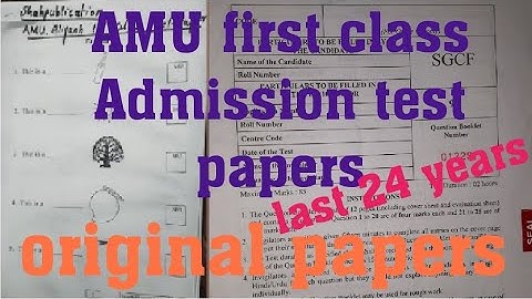 AMU First Class Admission Test paper