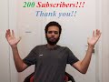 Thank You for 200 Subscribers