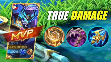 ZHASK UNDERRATED TRUE DAMAGE IN SOLO RANK GAME! | ZHASK PERFECT BUILD - MLBB