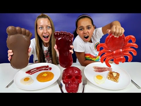 Famtastic Vlog 1: Real Food VS Gummy Food! Best chef Gross Giant Candy Challenge