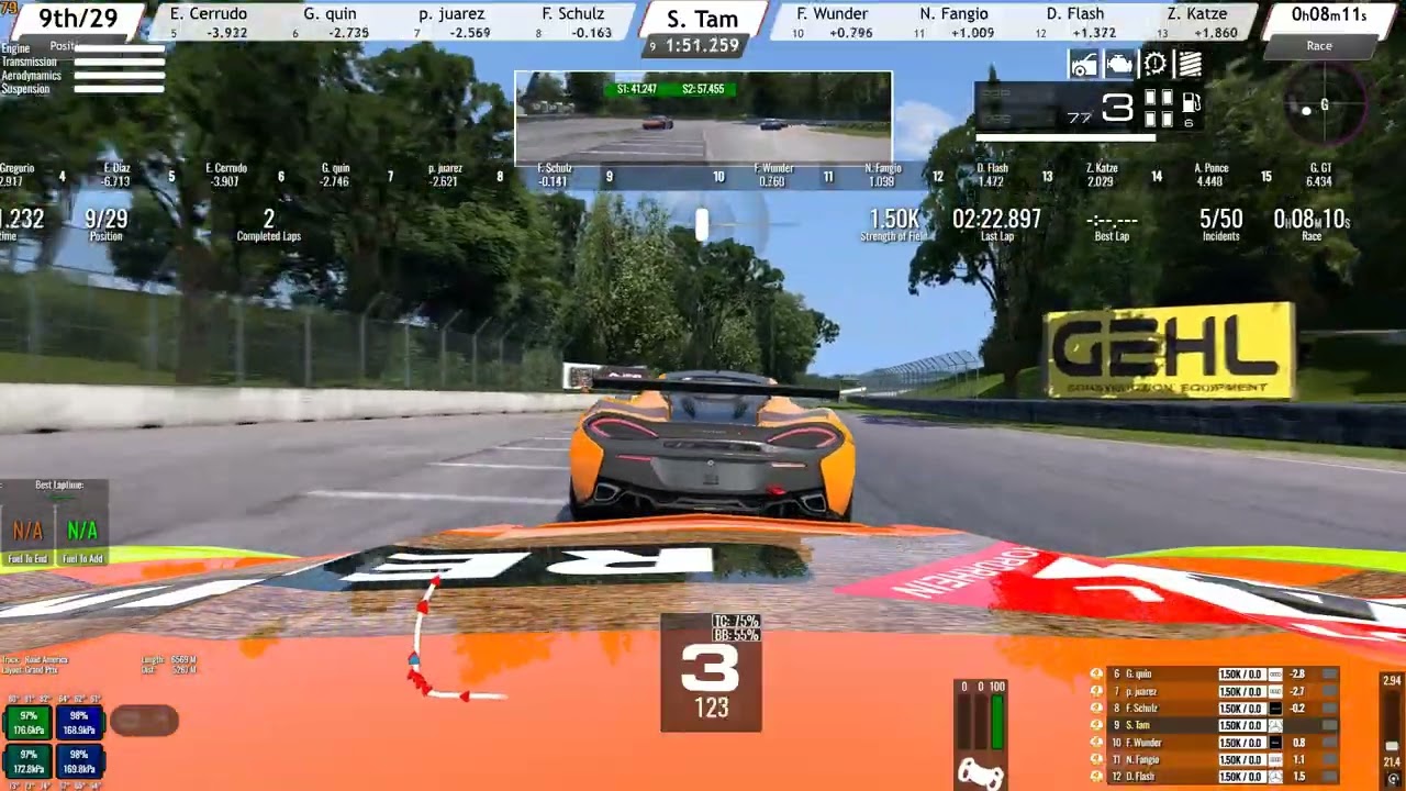 Road America GT4 Mercedes Hood View game play Raceroom Racing Experience 2025 12 15