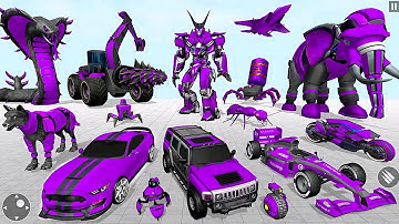 Elephant Robot Car: Police Elephant Car Airplane Transport Game | Android iOS Gameplay