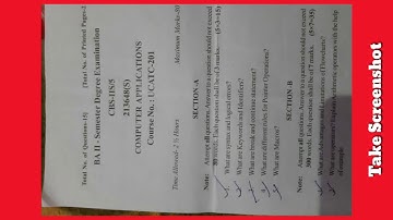 Computer Application Paper B.A BSc Sem 2nd old Paper Jammu University