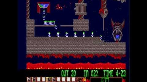 Lemmings (Amiga) Level 006 - A Task For Blockers And Bombers