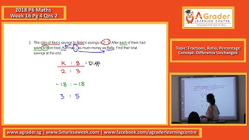 2018 - P6 Maths - Week 16 - Fractions, Ratio, Percentage (Difference Unchanged)