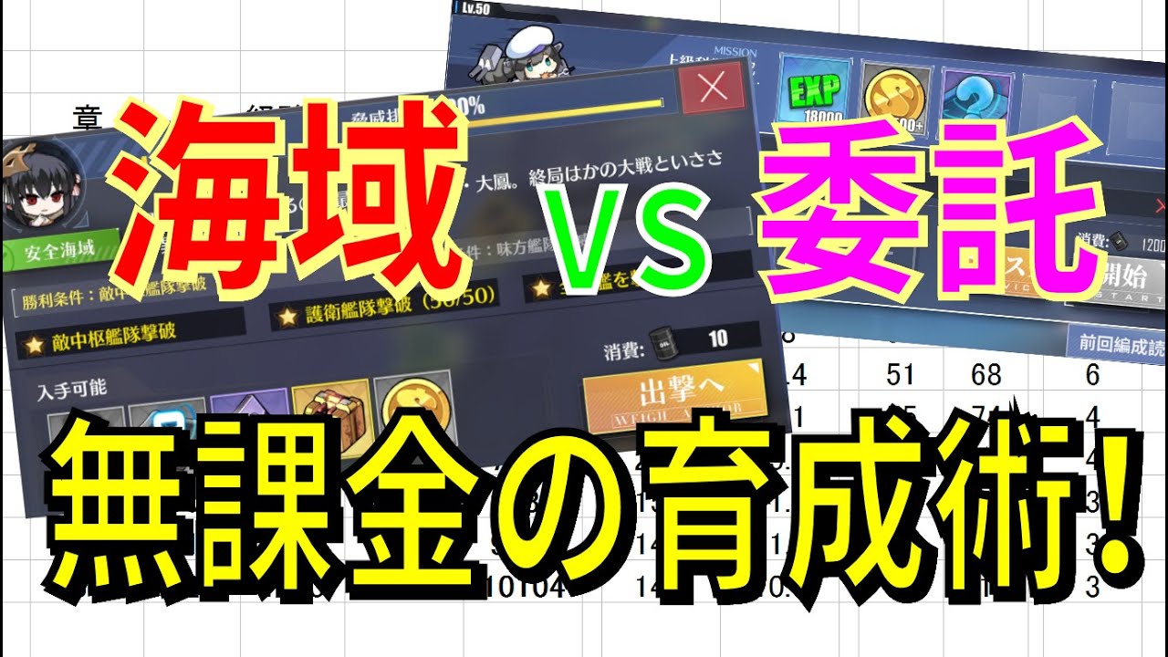 アズレン 効率良く経験値を稼ぐ 燃料10で 委託と海域どっちがお得 高効率の燃料節約術 笑 アズールレーン Azur Lane 碧藍航線 Youtube