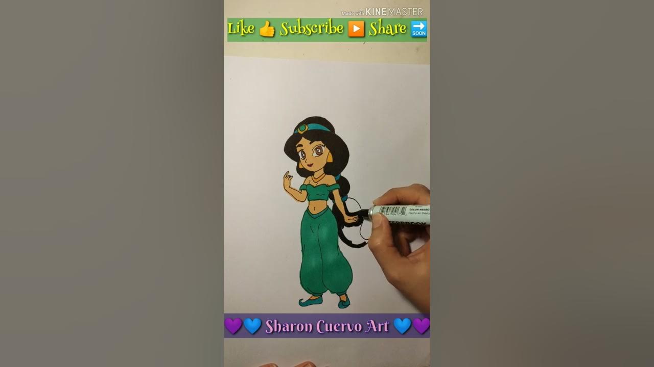 How to draw Princess Jasmine step by step / Como dibujar a Princesa