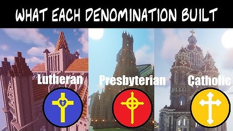 Each denomination’s city on our Christian Minecraft server (MONTAGE)