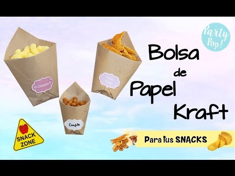 Paper bags for your Snacks in 2 steps Very easy to do! 😉 | Party pop! 🎉 - YouTube