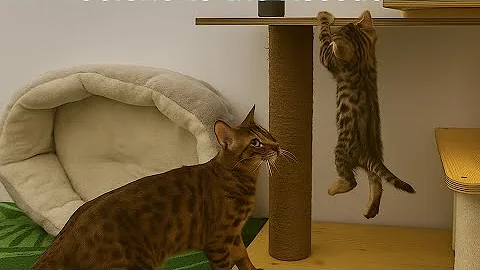 Video 9394361: bengal kitten climbing, little bengal kitten, bengal kittens playing, curious bengal