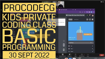 ProCodeCG Kids Private Coding Class - Naquita - 30 Sept 2022