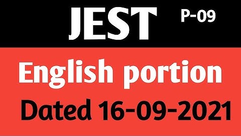 JES IBA STS TEST held on 16-09-2021 part-09| English portion | sindh