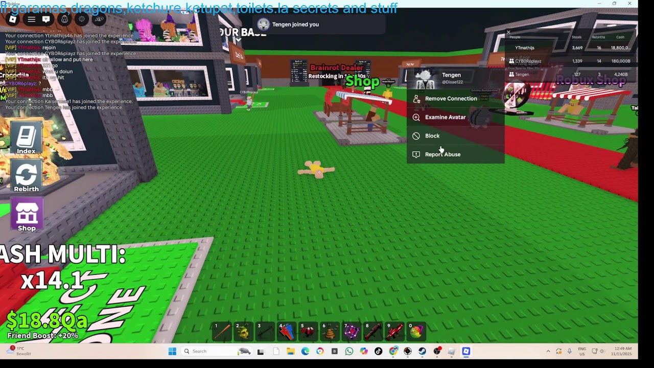 trading in sab live and pvping