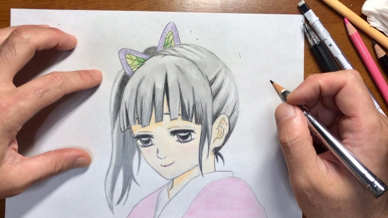 鬼滅の刃 栗花落カナヲ 描いてみた Youtube