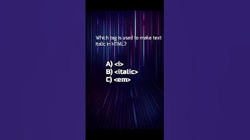 What is the Correct Tag for Italics in HTML? #html #codingshorts #coding #programminglanguage