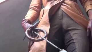 The Brown Leather Overknee Riding Boots With Western Spurs