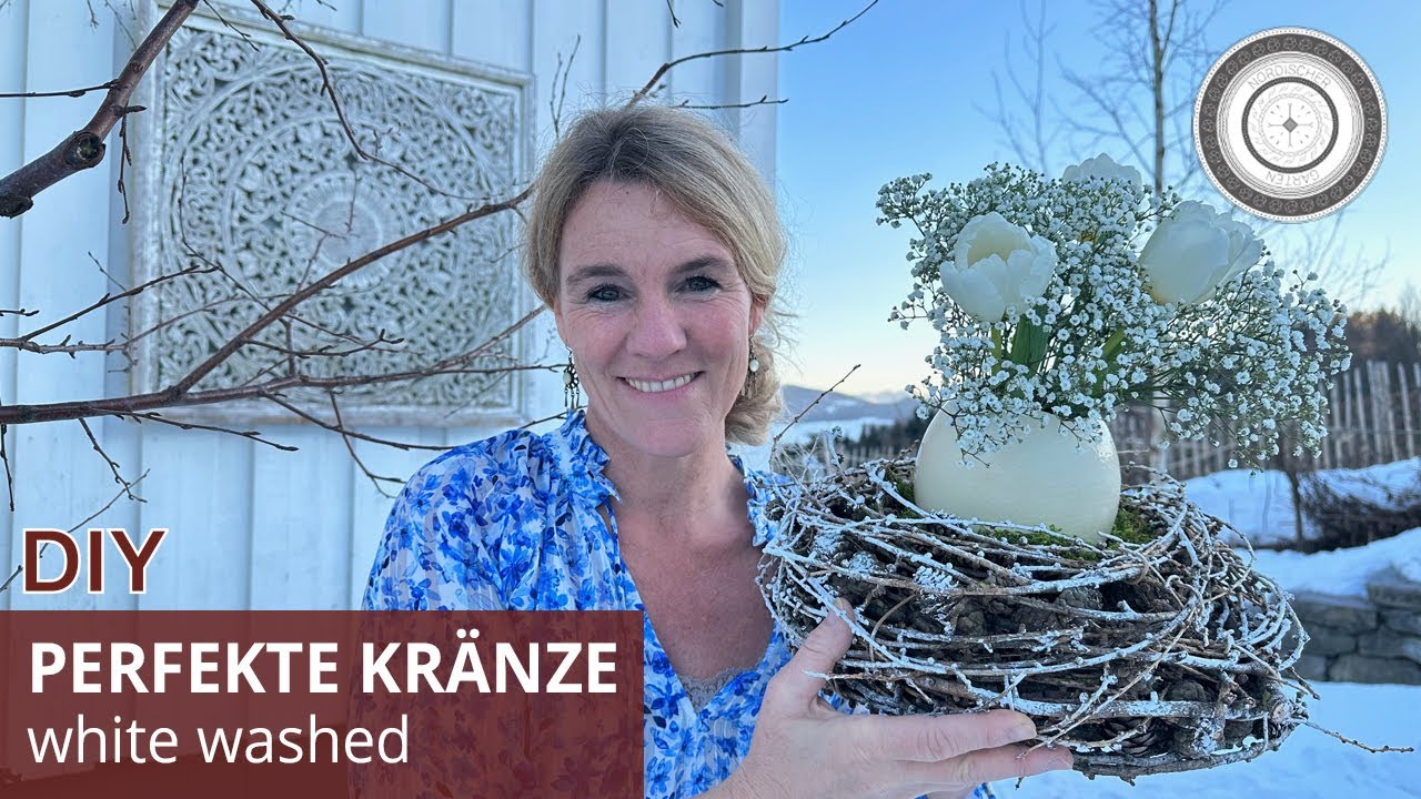 DIY - PERFEKTE FRÜHLINGSKRÄNZE white washed einfach selber machen,  Osterdeko, Frühlingsdeko