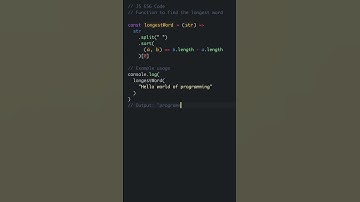 JavaScript Example - Find the Longest Word
