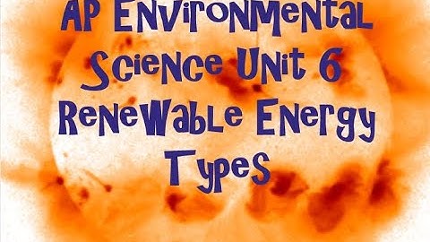 AP Environmental Science Unit 6 Renewable Energy
