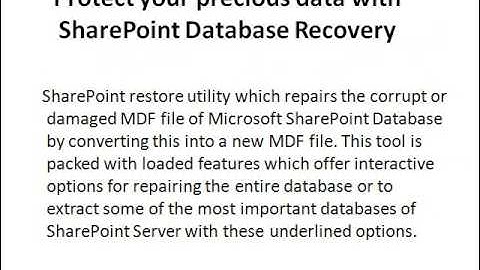 SharePoint Database Recovery