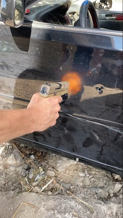 45acp and 9mm vs car door 45acp is terrible #45acp #9mm #pistol #glock #hk fn 509 #ballistics