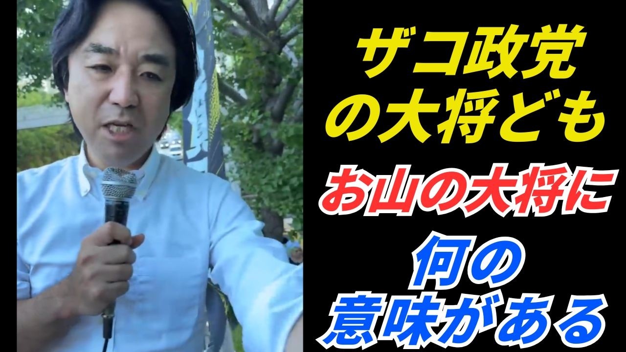 ザコ政党の大将どもへ、お山の大将で、何の意味がある?NO立花人質司法、諸派党抗議街宣