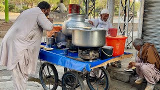80/- Rs PURE PAKISTANI VEG STREET FOOD 😍 | BEST ROADSIDE PUNJABI BREAKFAST