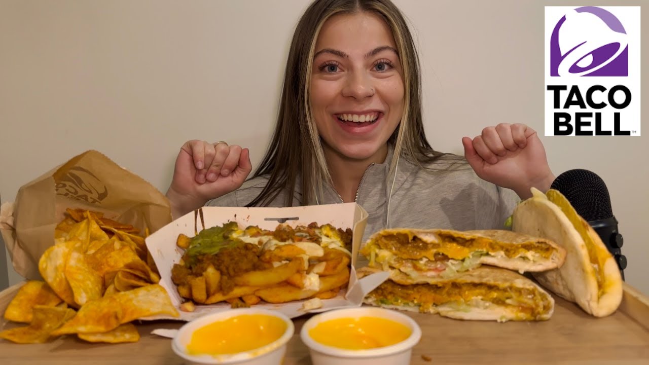 ASMR Taco Bell Mukbang | Crunch Wrap Supreme, Cheesy G Taco, Loaded Nacho Chips & Tortilla Chips