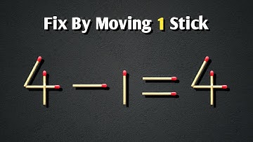 This Puzzle Looks Easy But It Will Break Your Brain! Hard Matchstick Puzzle 4-1=4