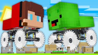 How JJ and Mikey SAW CARS ATTACK THE VILLAGE in Minecraft ?