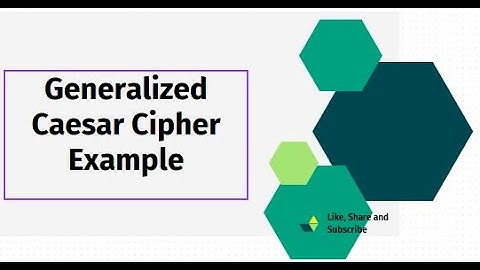 Generalized Caesar Cipher Example