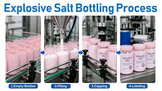 Automatic Powder Filling Machine 🔥 Explosion Salt Bottle Filling Sealing Labeling Line #packing