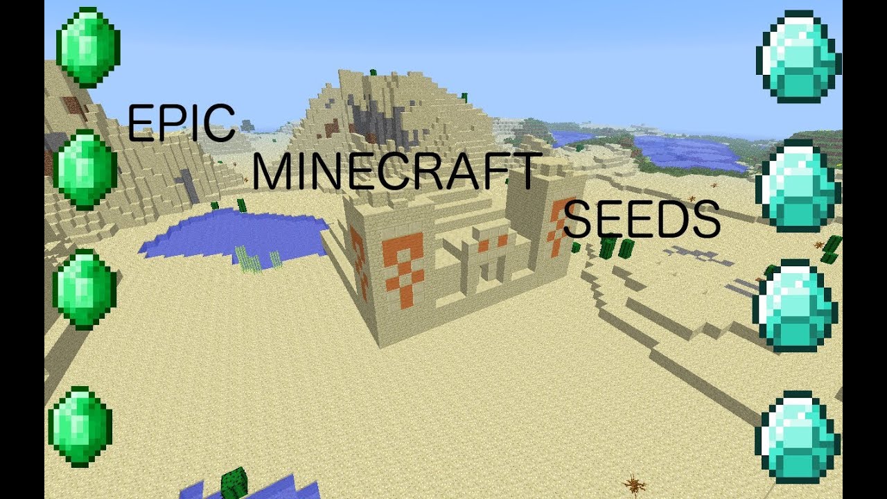 MINECRAFT 1.4.2 EPIC SEED - WITCH HUT AND DESERT TEMPLE AT SPAWN - 4 EMERALDS 4 DIAMONDS