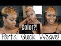 Partial Quick Weave with Color!| Short Hair Tutorial!I Empire 28 Pieces