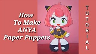 🌸(25)Easy Making Anya Paper Puppet From spy x family🌸 Paper Puppet making 🌸 TUTORIAL🌸SREE_ART