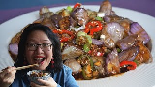 Aubergines sautées à la chinoise - Technique de cuisson : tendres sans les écraser, ni les imbiber