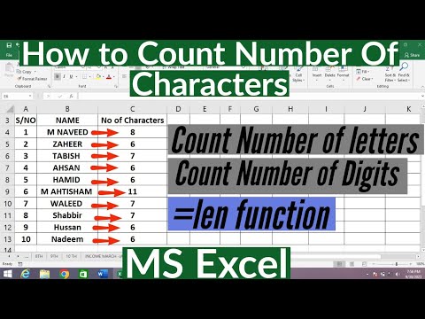 How to Count The Number Of Characters In a Cell | How to Count Number ...