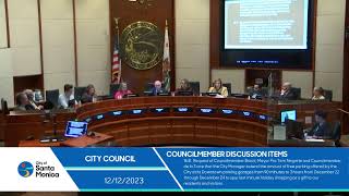 Santa Monica City Council Meeting December 12, 2023