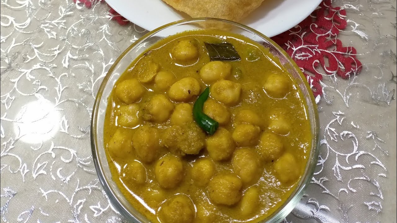Goan Vegetarian breakfast dish chic peas ( kabuli channa ) gravy