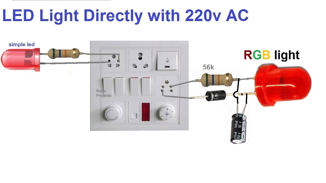 etc Skrøbelig få øje på LED directly with 220v AC - YouTube