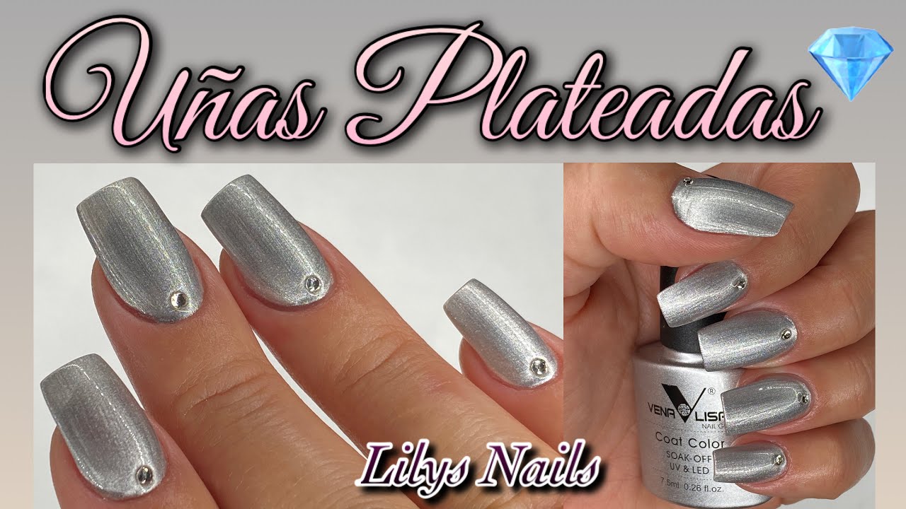 Uñas Plateadas con Cristales | Uñas Sencillas de color Plata | Silver Nails  - thptnganamst.edu.vn