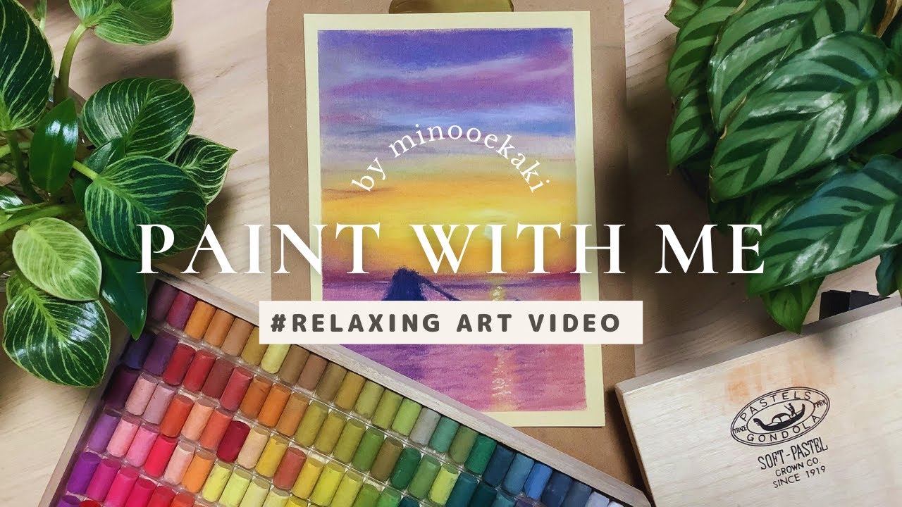 【Paint With Me】夕暮れの夫婦岩を描く｜Soft Pastel Art - Healing Landscape / Flower Painting