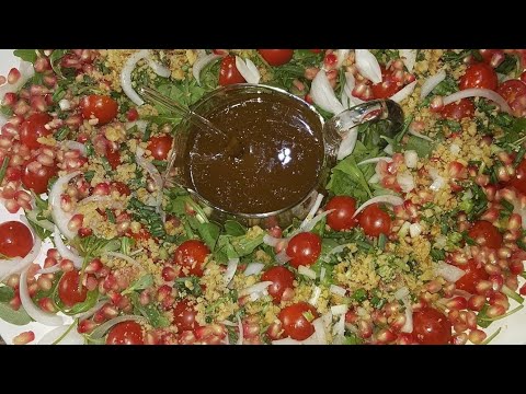 مطبخ ام طلال سلطة الجرجير مع بصل وزعتر وفرفحين او بقله او بربير مع رنان وطماطم