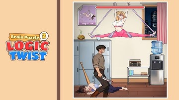 Brain puzzle 2 logic twist level 87 solution help the heroine hold on the yoga rope without being 
