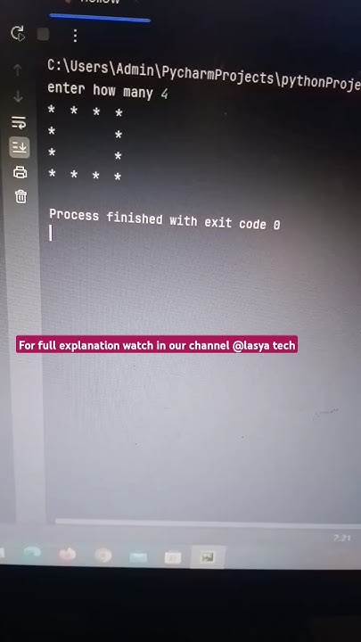 How to print HOLLOW SQUARE PATTERN in python/@lasya tech - YouTube
