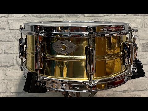 Pearl Custom Alloy Brass Shell Snare Drum Sensitone - One Stop Drums Ltd -  Snare Drum Sound Test 